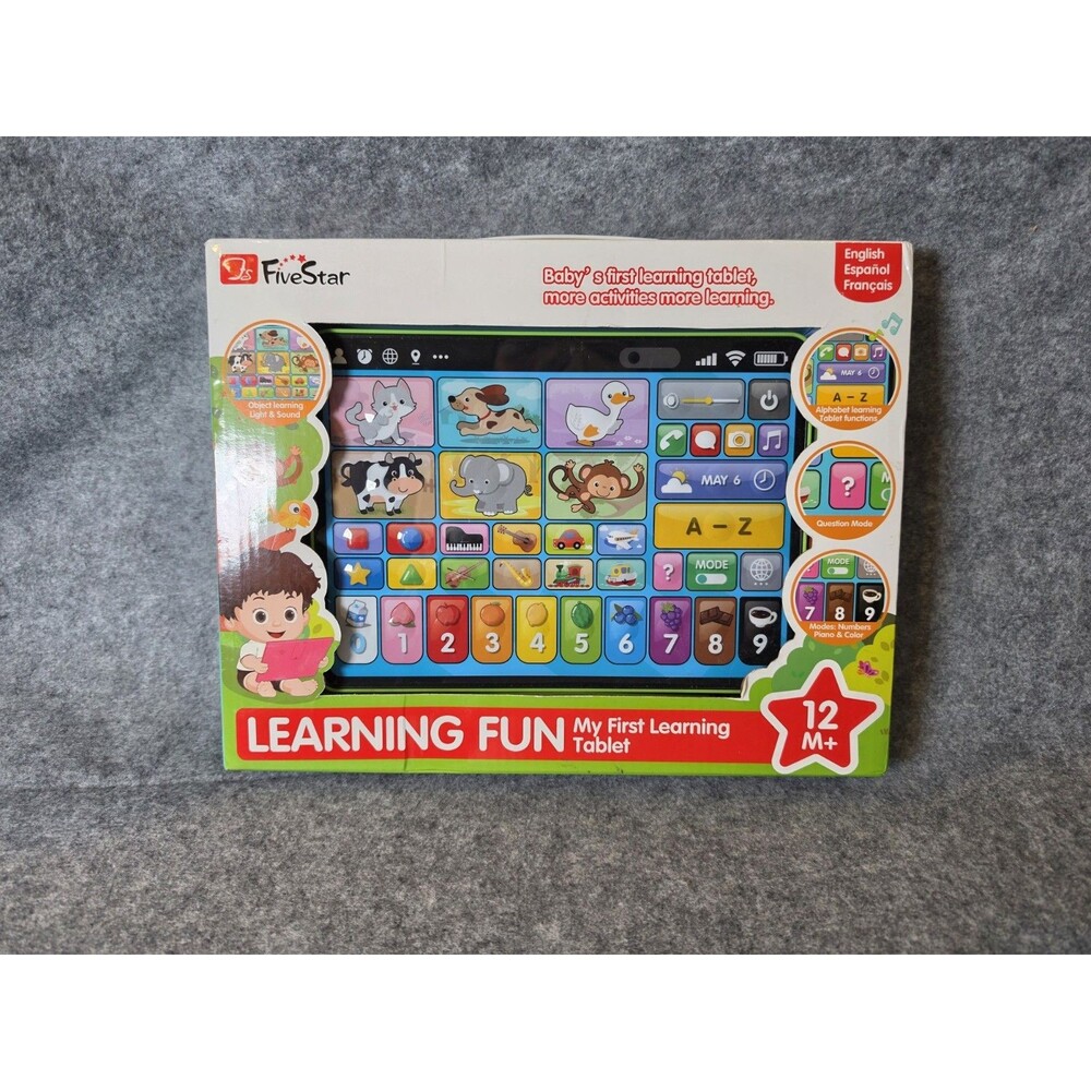 FiveStar My First Learning Tablet Educational Toy Trilingual Spanish French